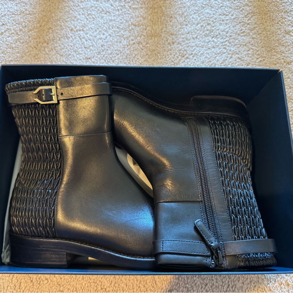 Cole Haan “Lexi” black leather boots, size 6